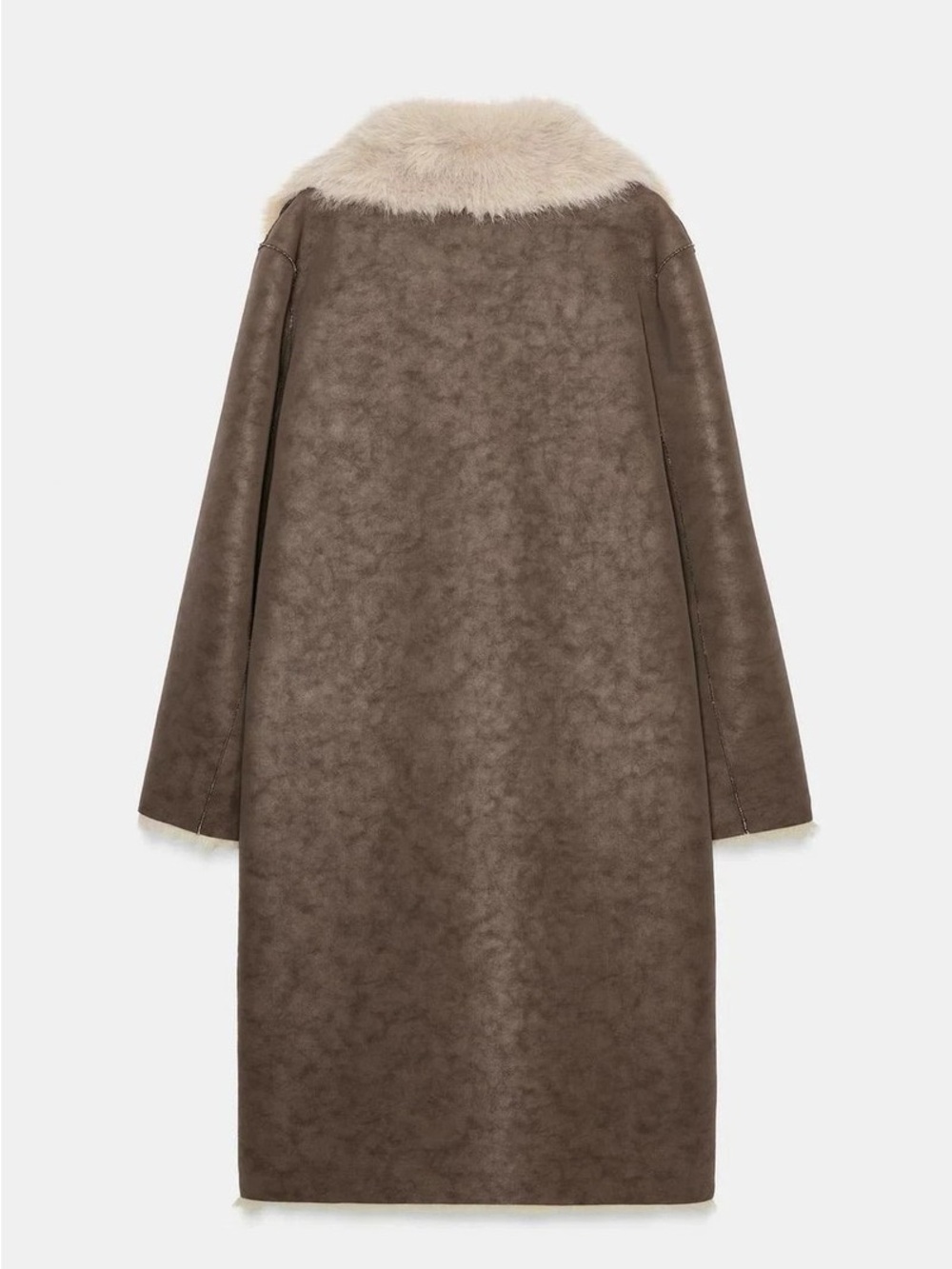 ZARA ~ Reversible Double Faced Faux Fur Coat - Picture 11 of 15